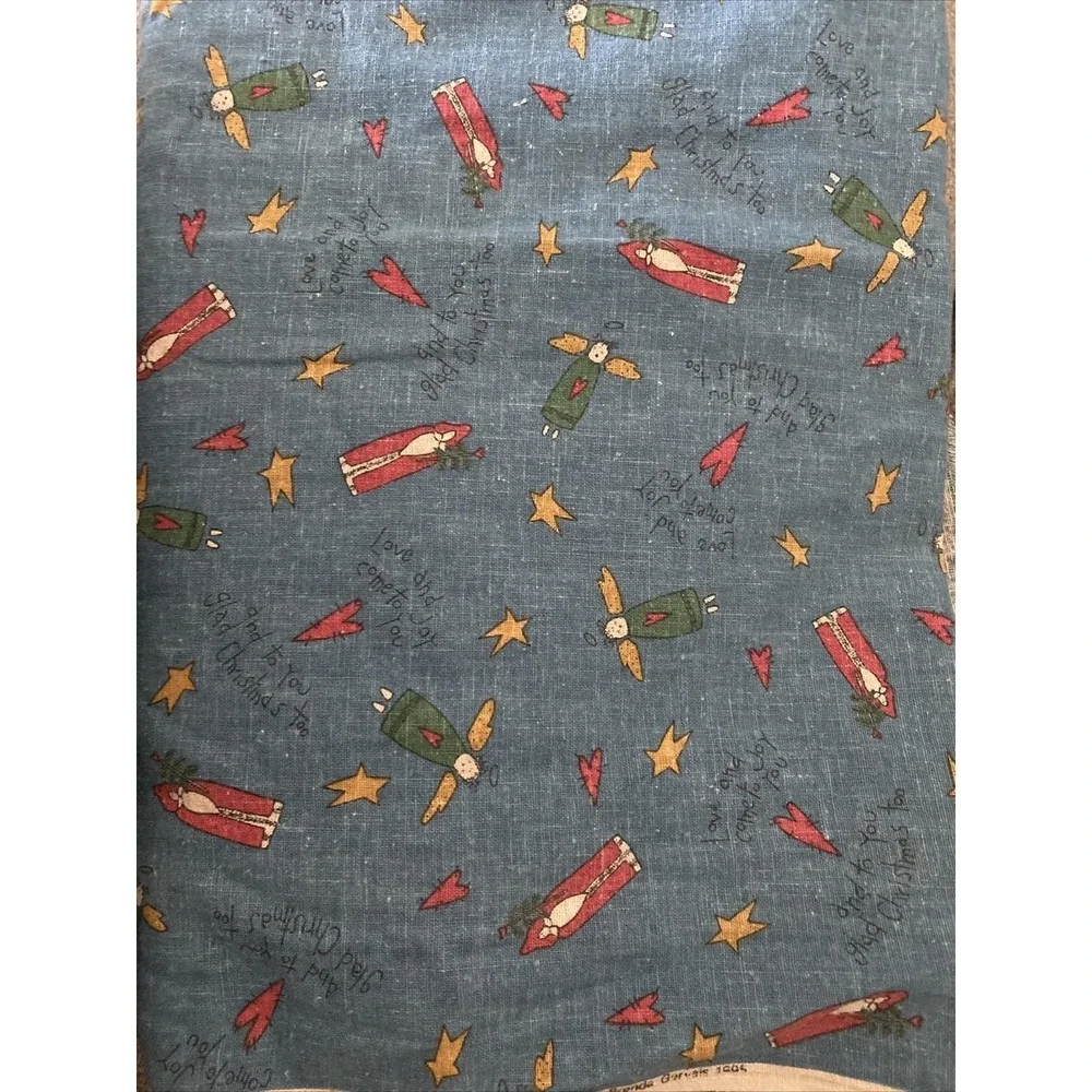 Country Stitches Christmas Cotton Fabric 1995 Brenda Gervais 96 X 43.5